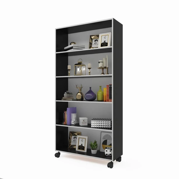 Kenzlife mutfak dolabı raziye 188*090*030 gri tekerlekli banyo evrak ofis ayakkabılık kiler ürün görseli