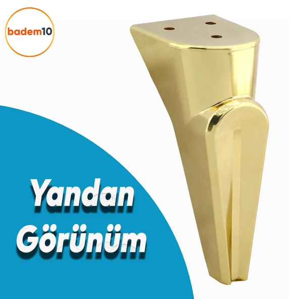 Nota Mobilya Kanepe Sehpa TV Ünitesi Koltuk Ayağı Baza Ayakları Altın Gold 16 cm - Resim 3