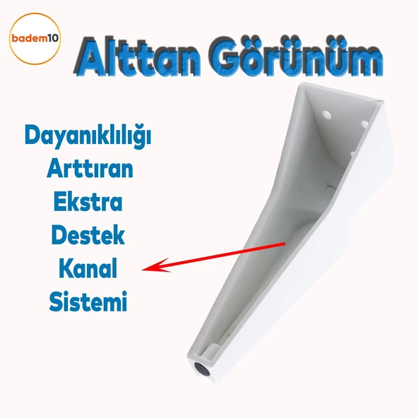 Nota Mobilya Kanepe Sehpa TV Ünitesi Koltuk Ayağı Baza Ayakları Beyaz Altın Gold Sarı 16 cm - Resim 4