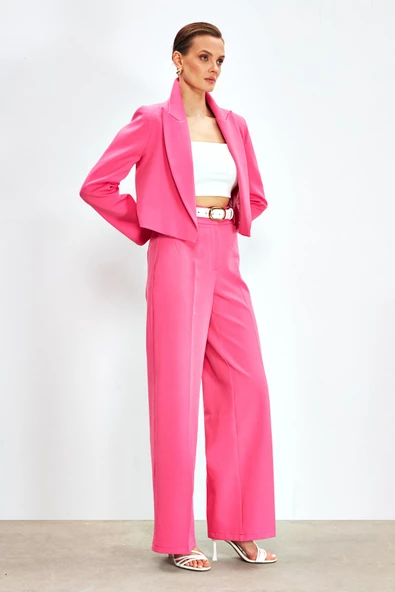 Klasik Bol Paça Pantolon - PEMBE