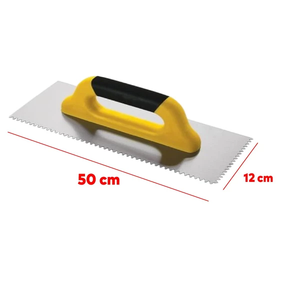 Metal Plastik Sap Sağlam Seramik Mala 50 cm Harç Derz Sıva Yüzey Düzleştirme Fugas Malası Saten - 3