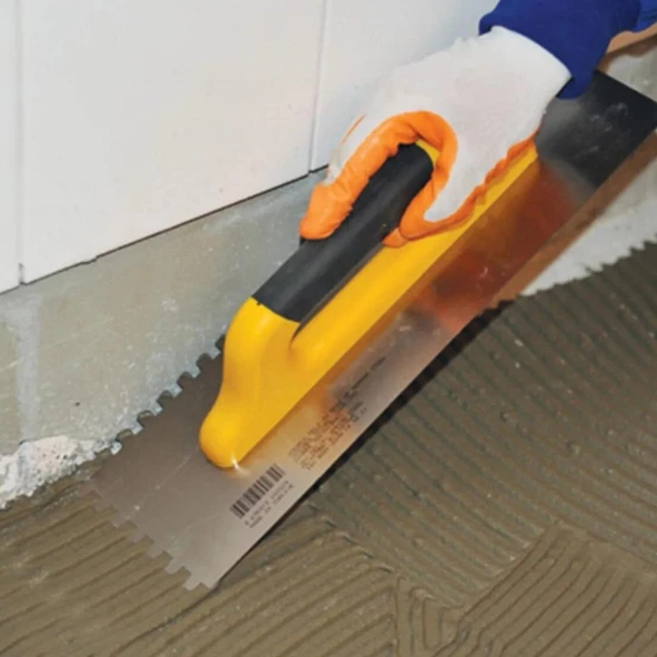 Metal Plastik Sap Sağlam Seramik Mala 50 cm Harç Derz Sıva Yüzey Düzleştirme Fugas Malası Saten - 4