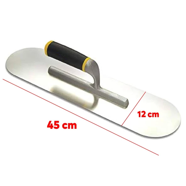 Metal Elastomer Saplı Havuz Malası 45 cm Harç Derz Sıva Yüzey Düzleştirme Beton Çimento Mala Saten - Resim 3