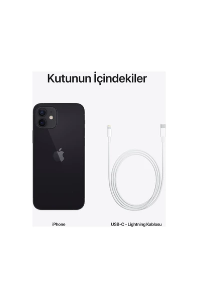 iPhone 12 128 GB Siyah Cep Telefonu Aksesuarsız Kutu (Apple Türkiye Garantili) - 8