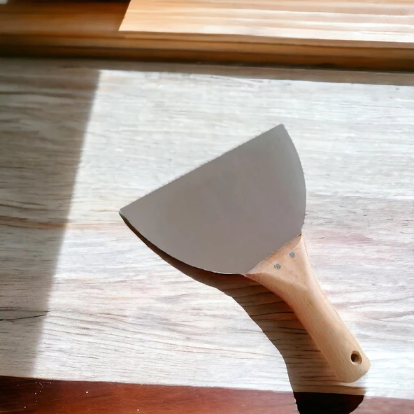 Ahşap Saplı Metal Macun Spatula Temizlik Boya Sıva Kazıma Harç Karıştırma Ispatulası 18 cm - 5