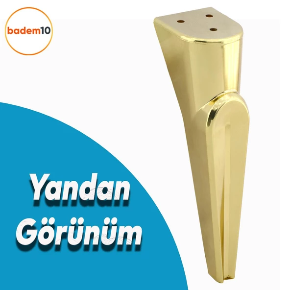 Nota Mobilya Kanepe Tv Ünitesi Koltuk Ayağı Konsol Ayakları Altın Gold 23 Cm - Resim 3