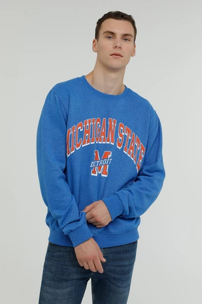 Superfly Michigan State Bisiklet Yaka Erkek Sweatshirt SPF101232313121 - Resim 2