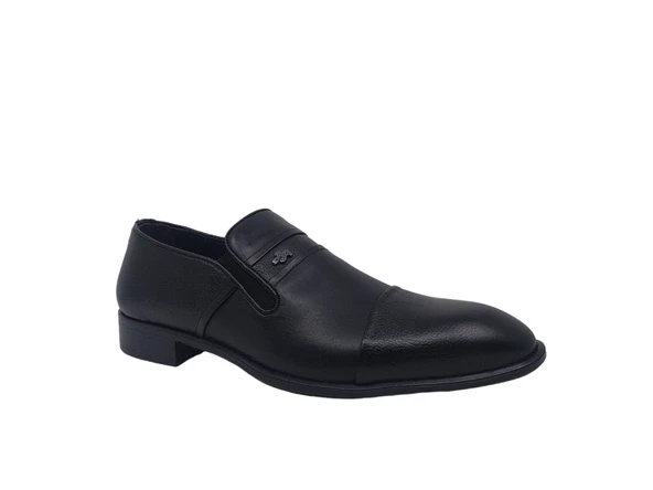 Zerhan 282 Erkek Siyah Hakiki Deri Makosen Ayakkabı - Resim 2