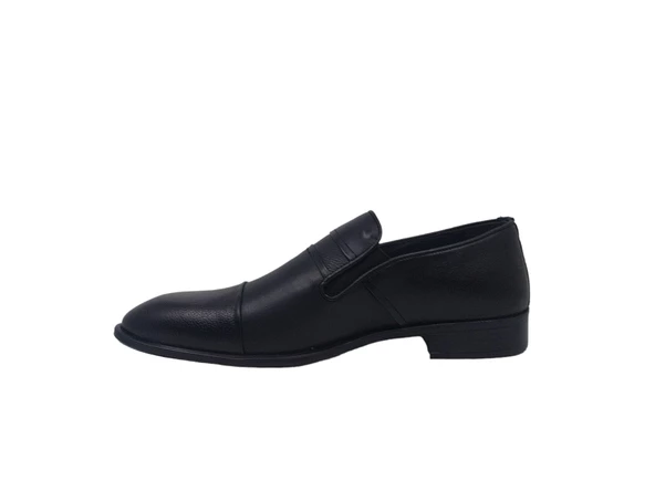 Zerhan 282 Erkek Siyah Hakiki Deri Makosen Ayakkabı - Resim 3