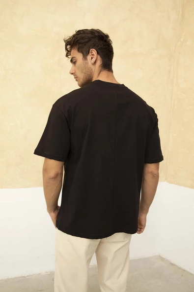 Erkek Sol Cep Detaylı Regular Fit Bisiklet Yaka T-Shirt - 6