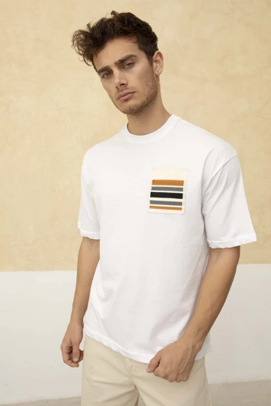 Erkek Sol Cep Detaylı Regular Fit Bisiklet Yaka T-Shirt - 10