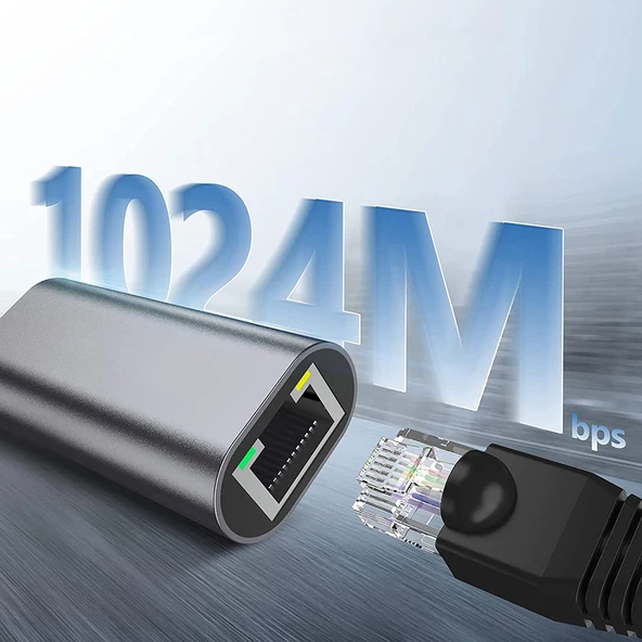 Zore QG04 Type-C to RJ45 Ethernet Dönüştürücü Kablo 1024Mbps 22cm - 3