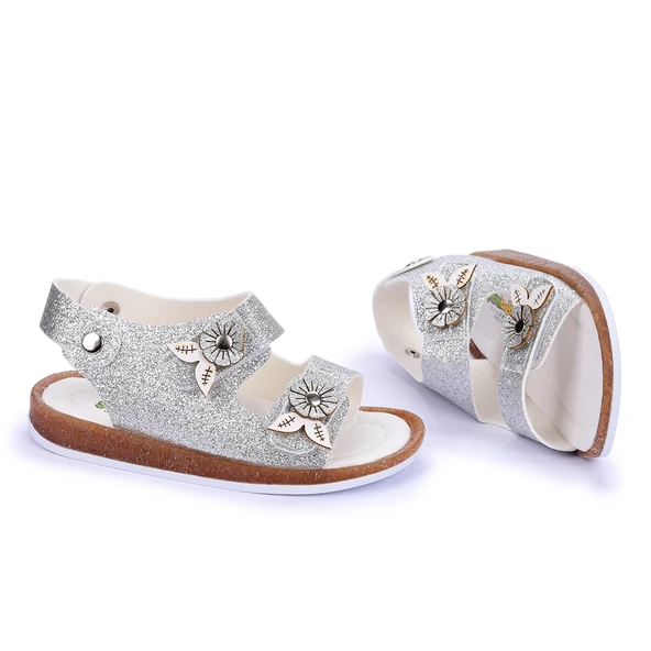 Kiko Kids Simli Ortopedik Kız Çocuk Sandalet Şb 26922855-55 Gümüş