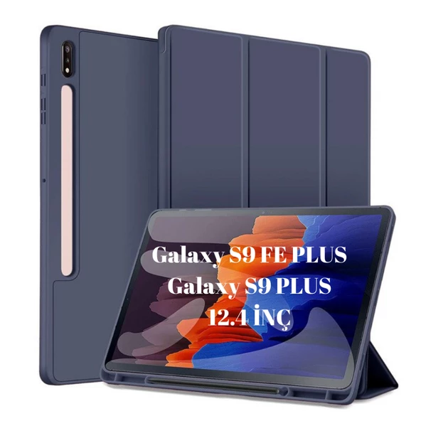 Samsung Galaxy Tab S9 FE Plus/S10 Plus/S9 Plus Kılıf Kalem Bölmeli Smart Case X610-16-810-18 X820 - 8