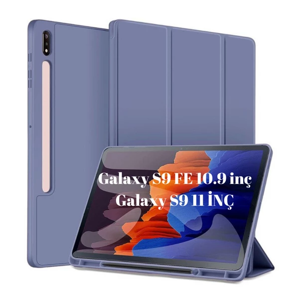 MobaxAksesuar Samsung Galaxy Tab S9 FE 10.9inç / S9 11inç Kılıf Kalem Bölmeli Smart Case X510 X710