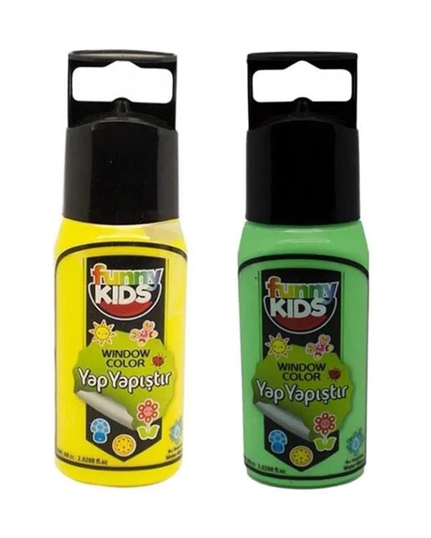 Funny Kıds Yap Yapıştır Set Neon Sarı Neon Yeşil 60cc