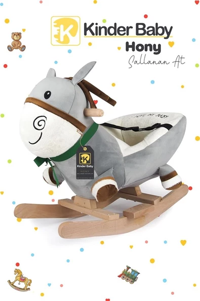 Kinder Baby Hony Sallanan At Eşek Gri 1704 ürün görseli