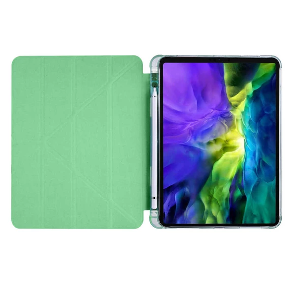 Apple iPad Pro 11 2020 (2.Nesil) Kılıf Zore Tri Folding Kalem Bölmeli Standlı Kılıf - 3