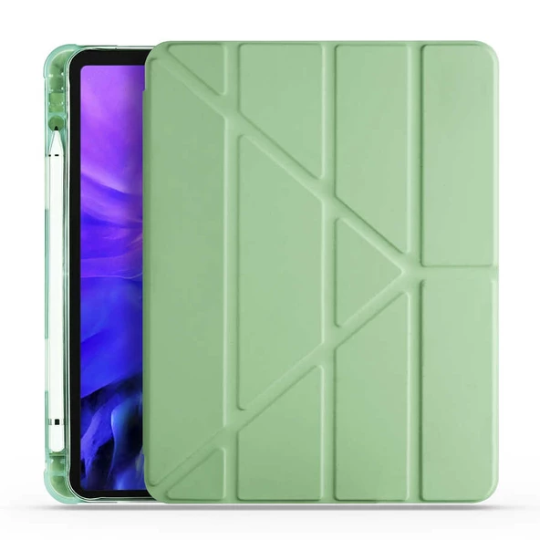 Apple iPad Pro 11 2020 (2.Nesil) Kılıf Zore Tri Folding Kalem Bölmeli Standlı Kılıf - 6