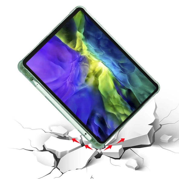 Apple iPad Pro 11 2020 (2.Nesil) Kılıf Zore Tri Folding Kalem Bölmeli Standlı Kılıf - 4