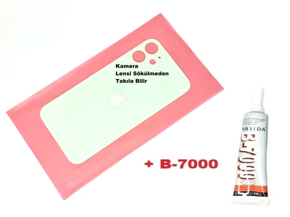 Tkgz İPhone 12 MİNİ Arka Pil Batarya Kapağı (CAM+B-7000) YEŞİL