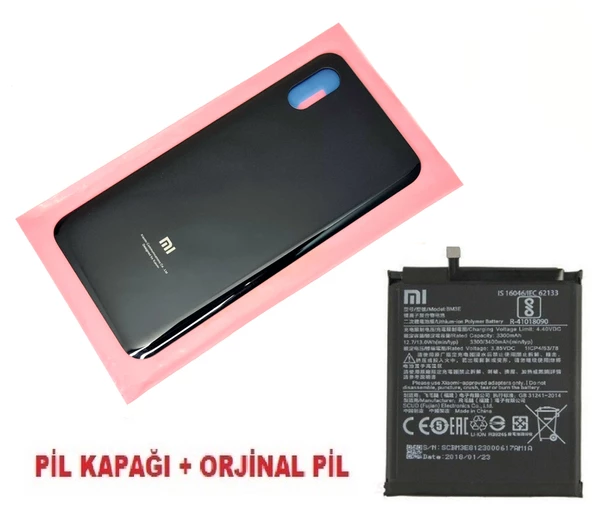 Tkgz Xiaomi Mi 8 Pro Arka Pil Batarya Kapak + PİL (CAM) SİYAH