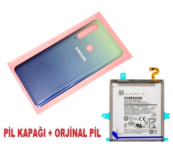 Tkgz Samsung Galaxy A9 A920 Arka Pil Batarya Kapağı + PİL (CAM) MAVİ ürün görseli 1