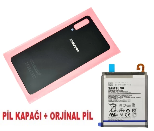 Tkgz Samsung Galaxy A7 A750 Arka Pil Batarya Kapağı + PİL (CAM) SİYAH ürün görseli 1