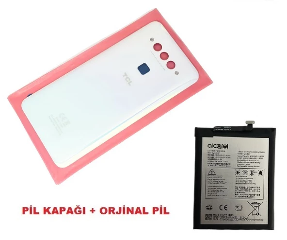 Tkgz Tcl 10L (T770H) Arka Pil Batarya Kapağı + PİL (CAM) BEYAZ ürün görseli 1