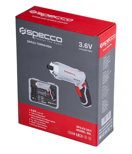 Specco Şarjlı Tornavida 3.6V-33 Parça Set - 6
