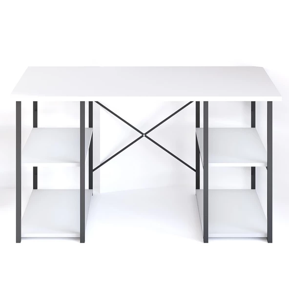 Eportatif 4 Raflı Çalışma Masası Beyaz 60x120 - 5