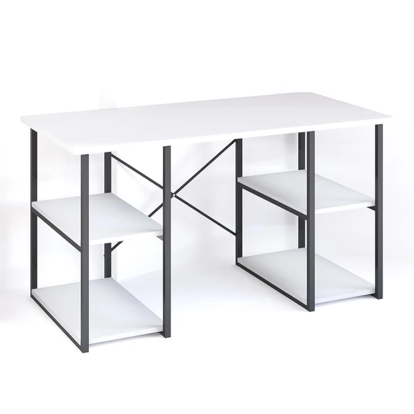 Eportatif 4 Raflı Çalışma Masası Beyaz 60x120 - 6