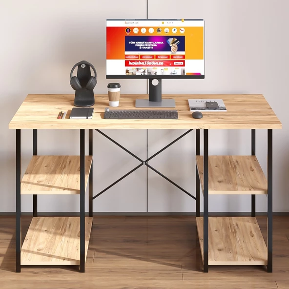 Eportatif 4 Raflı Çalışma Masası Çam 60x120 - 2