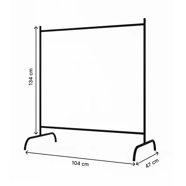 Eportatif Konfeksiyon Askısı Ayaklı Askılık Elbise Askılığı Siyah - 6