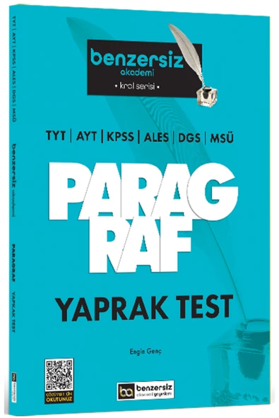 TYT AYT KPSS ALES DGS MSÜ Kral Serisi Benzersiz Paragraf Yaprak Test Benzersiz Akademi Yayınları