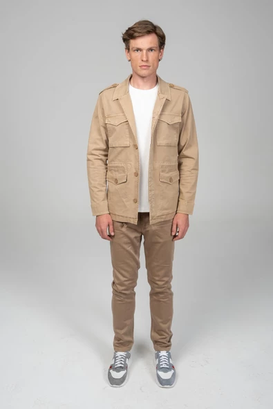 CEKMON Erkek Safari Ceket  %100 Pamuk Kumaştan Günlük ve Şık Ceket - 4