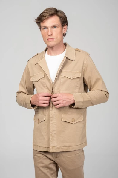 CEKMON Erkek Safari Ceket  %100 Pamuk Kumaştan Günlük ve Şık Ceket - 3
