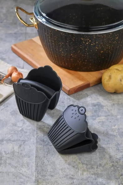 Nishev Silikon Fırın Eldiveni Isı Yalıtımlı Kaymaz Mikrodalga Fırın Tencere Tepsi Tutma Eldiveni - 4