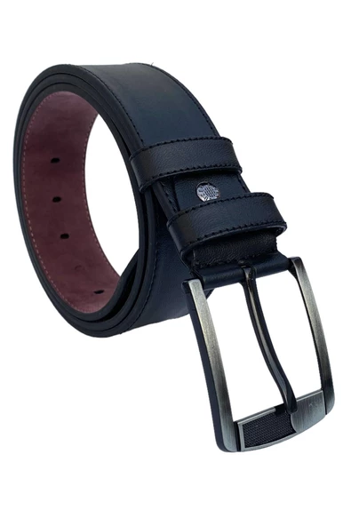 Siyah Suni Deri Kenarları Dikişli Düz Model 4.5 Genişlik Unisex Spor Kemer - 4500-10 - Resim 5