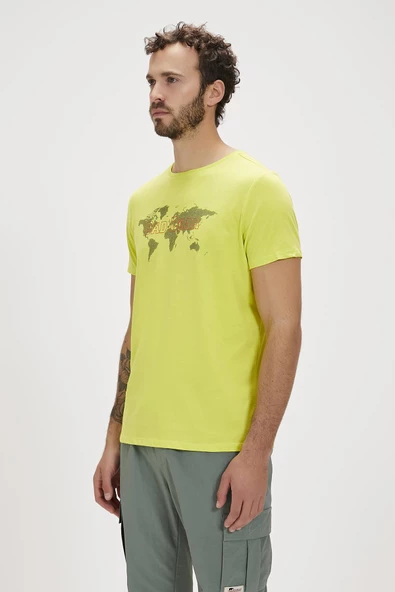 Bad Bear Globe T-Shirt Erkek T-Shirt 24.01.07.030 Açık Yeşil - Resim 4