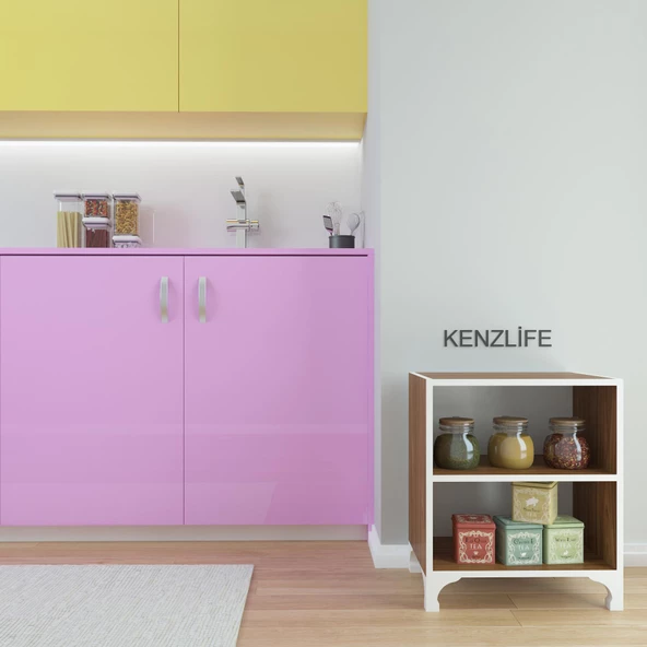 Kenzlife kitaplık tuğçe 048*040*020 cvz ayaklı mutfak dolabı banyo ofis ayakkabılık kiler - 3