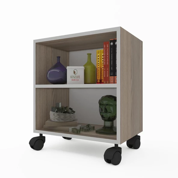 Kenzlife kitaplık beril 048*040*020 crd tekerlekli mutfak dolabı banyo ofis ayakkabılık kiler - Resim 2