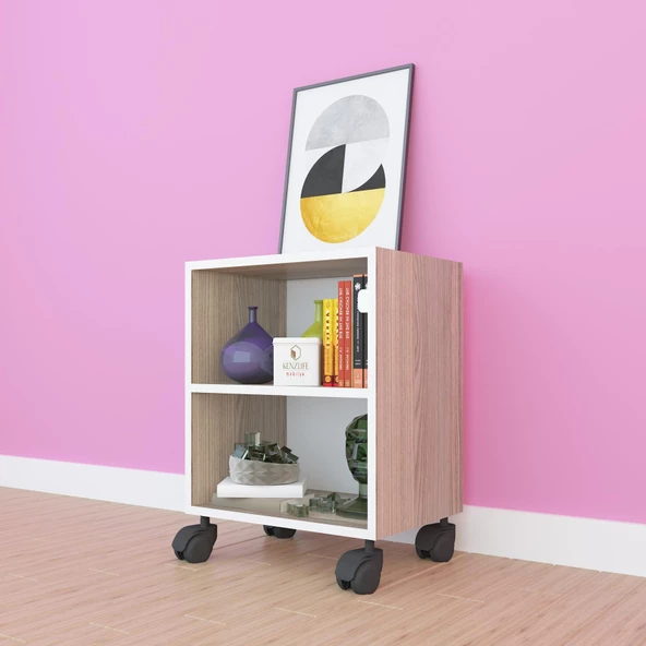 Kenzlife kitaplık beril 048*040*020 crd tekerlekli mutfak dolabı banyo ofis ayakkabılık kiler - Resim 3