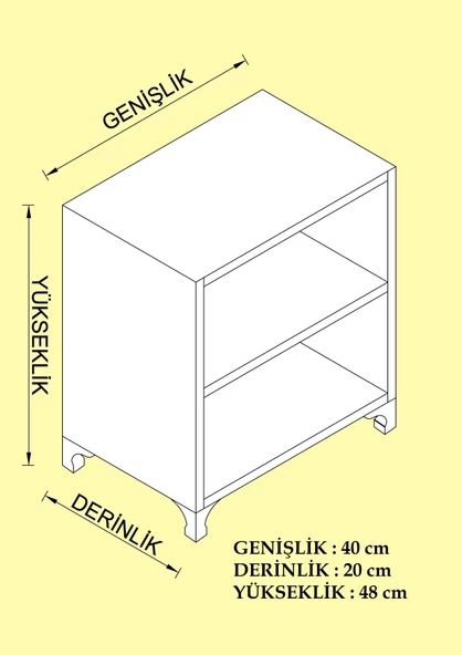 Kenzlife kitaplık tuğçe 048*040*020 cvz ayaklı mutfak dolabı banyo ofis ayakkabılık kiler - 7