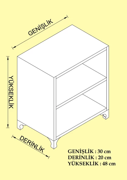 Kenzlife kitaplık beril 048*030*020 byz tekerlekli mutfak dolabı banyo ofis ayakkabılık kiler - 5