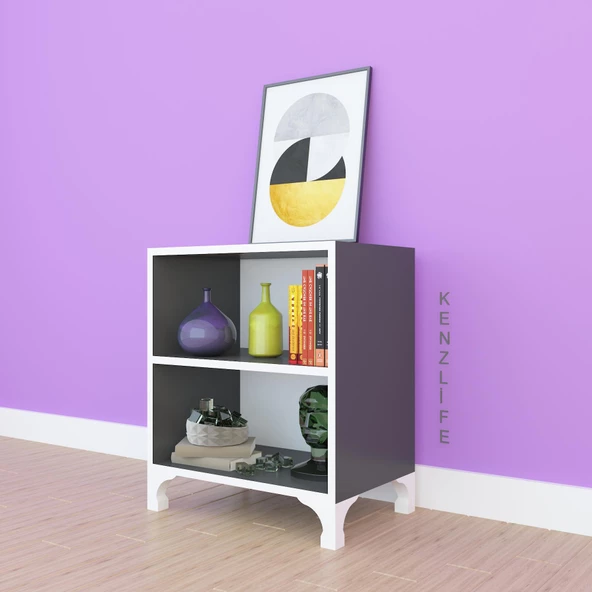 Kenzlife kitaplık tuğçe 048*040*020 gri ayaklı mutfak dolabı banyo ofis ayakkabılık kiler - Resim 5