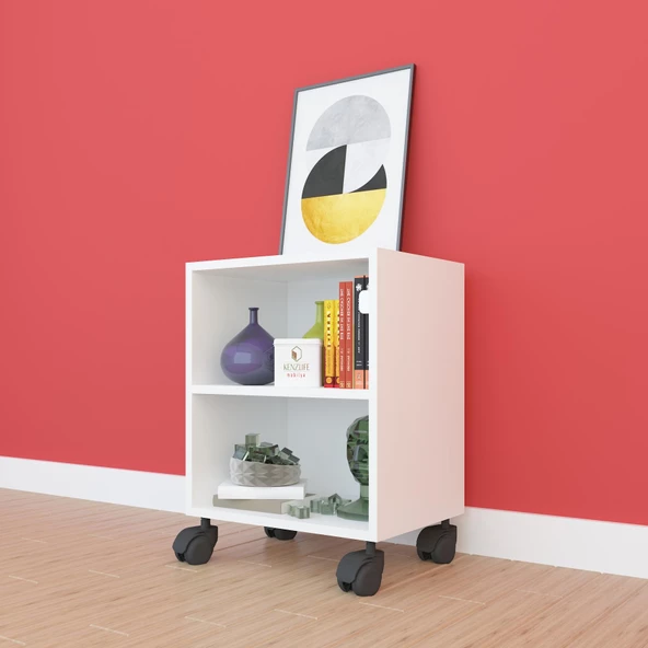 Kenzlife kitaplık beril 048*060*020 byz tekerlekli mutfak dolabı banyo ofis ayakkabılık kiler - Resim 4
