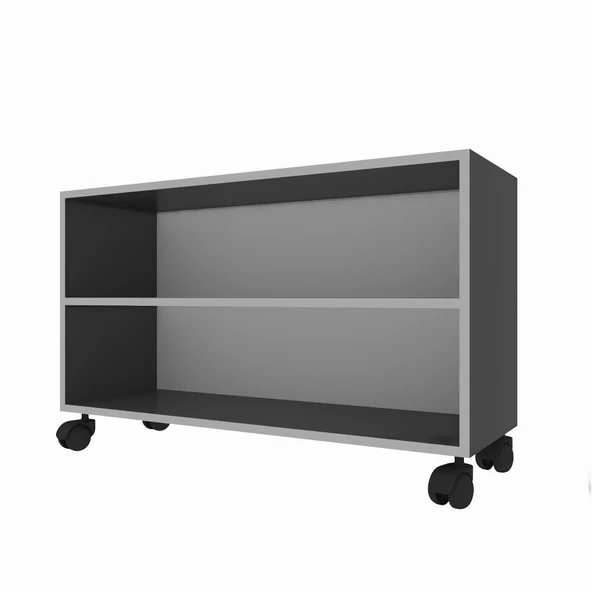 Kenzlife kitaplık beril 048*090*020 gri tekerlekli mutfak dolabı banyo ofis ayakkabılık kiler - Resim 4