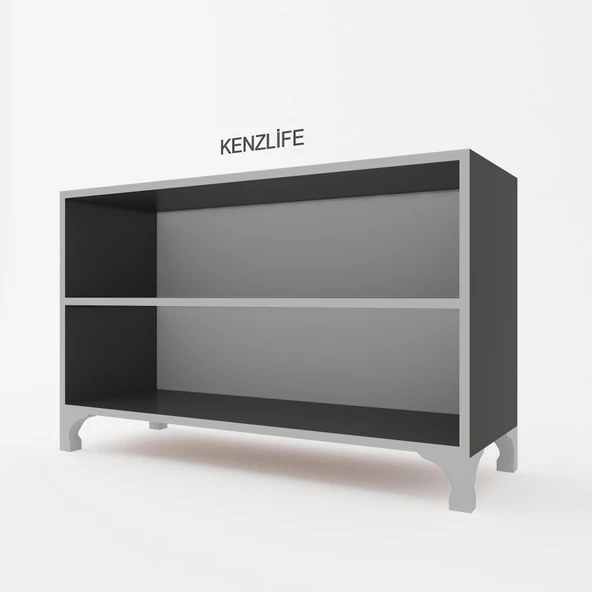 Kenzlife kitaplık tuğçe 048*090*020 gri ayaklı mutfak dolabı banyo ofis ayakkabılık kiler - Resim 6