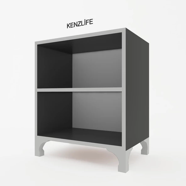 Kenzlife kitaplık tuğçe 068*030*020 gri ayaklı mutfak dolabı banyo ofis ayakkabılık kiler - Resim 7